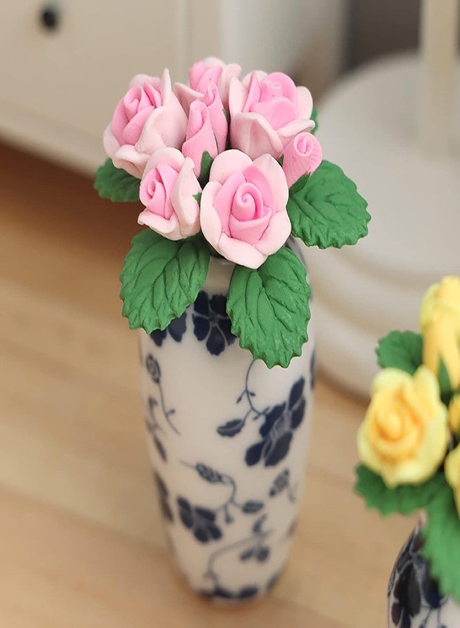 زهور وردية بمقياس 1:12، زهور مصغرة لبيت الدمى، زهور صغيرة، ورود صغيرة من الراتنج، زهور صناعية، ورود صغيرة للأعمال اليدوية، زهور صغيرة للأعمال اليدوية، زهور صغيرة للزينة (1.4 بوصة) - Image 3